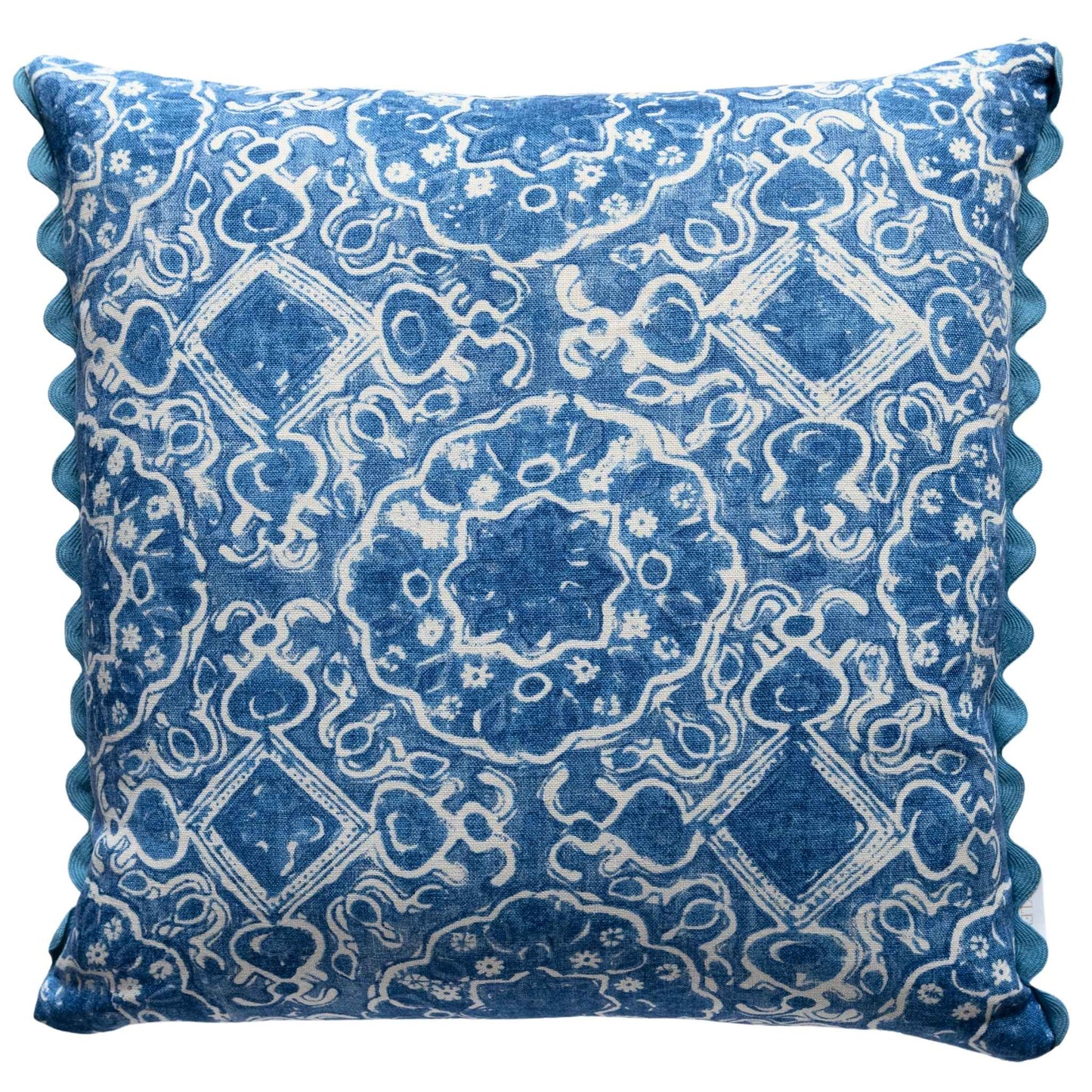 ashcombe blue patterned cushoion