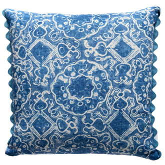 ashcombe blue patterned cushoion