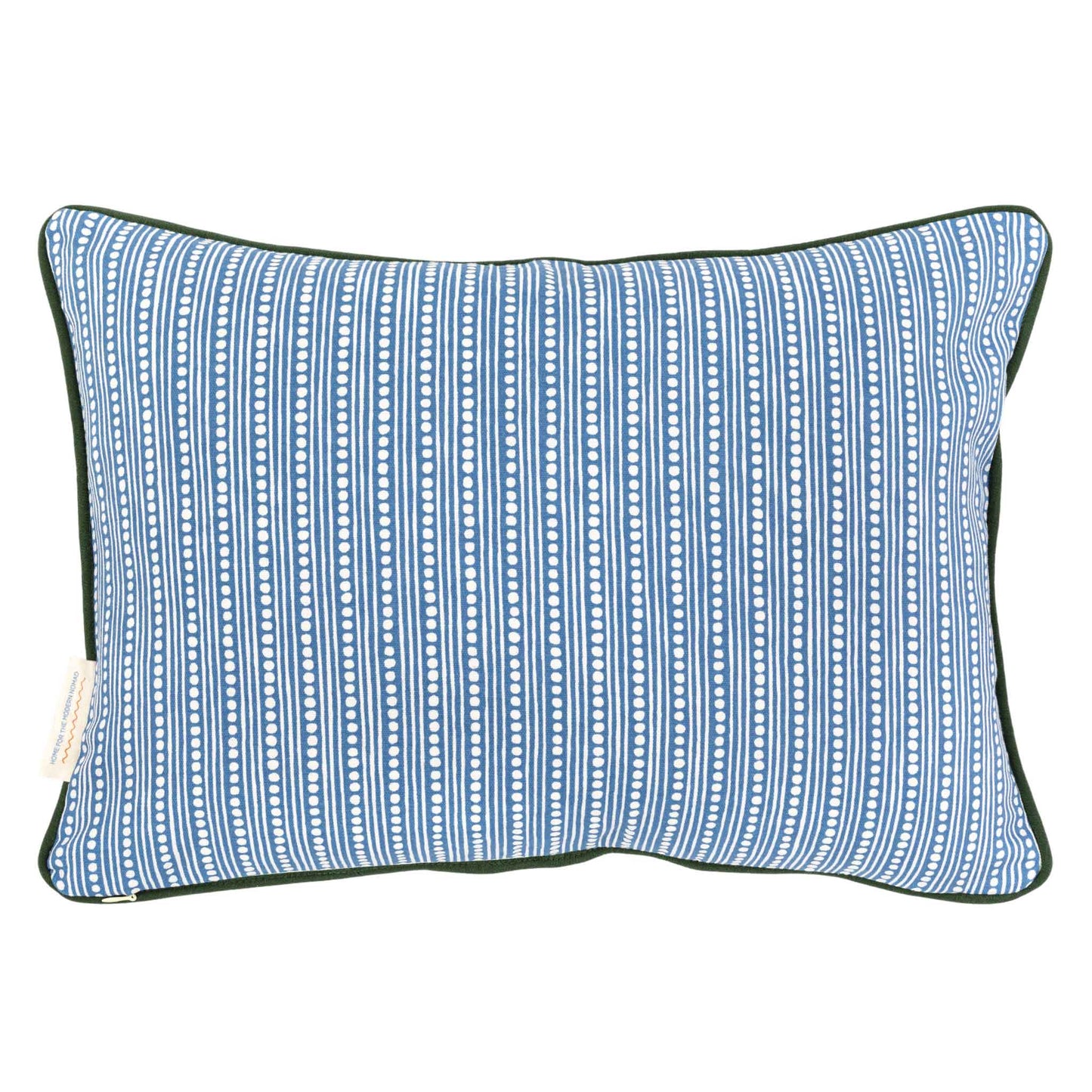 striped dotted cushion blue
