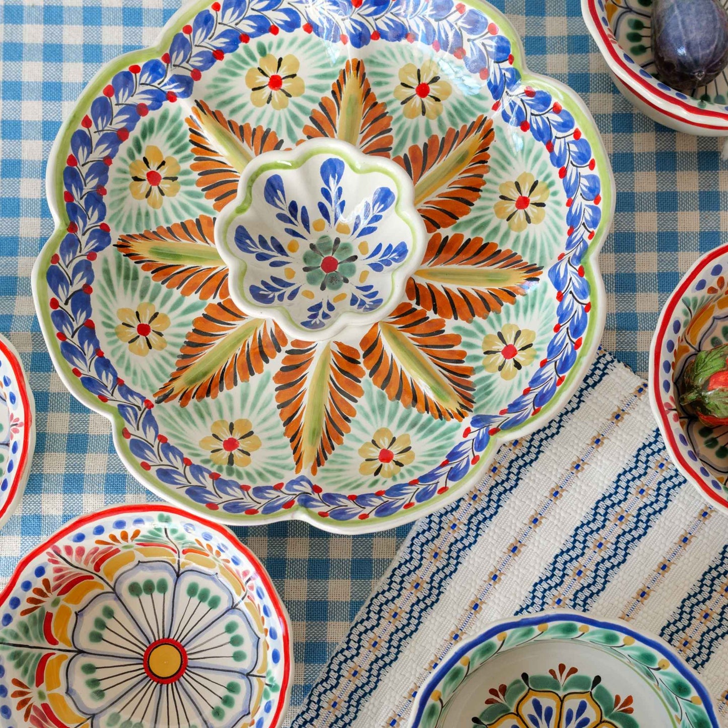 Tortilla Bowl Orange Aqua