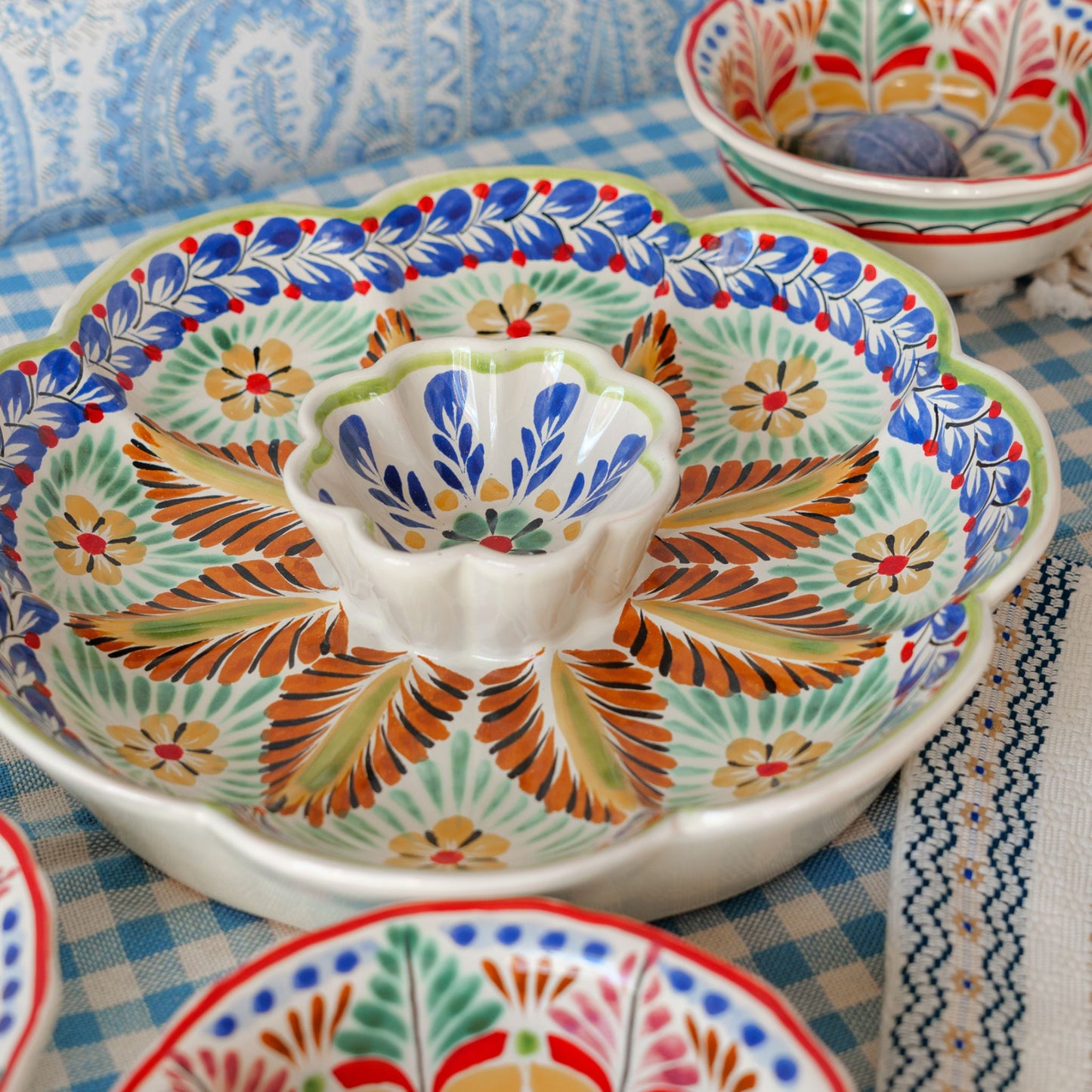 Tortilla Bowl Orange Aqua