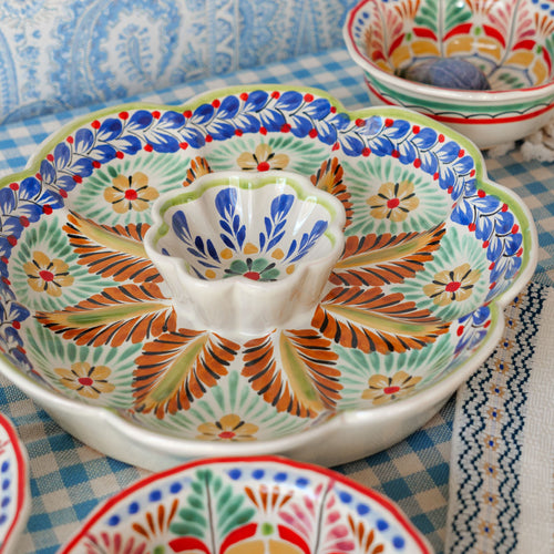 Tortilla Bowl Orange Aqua