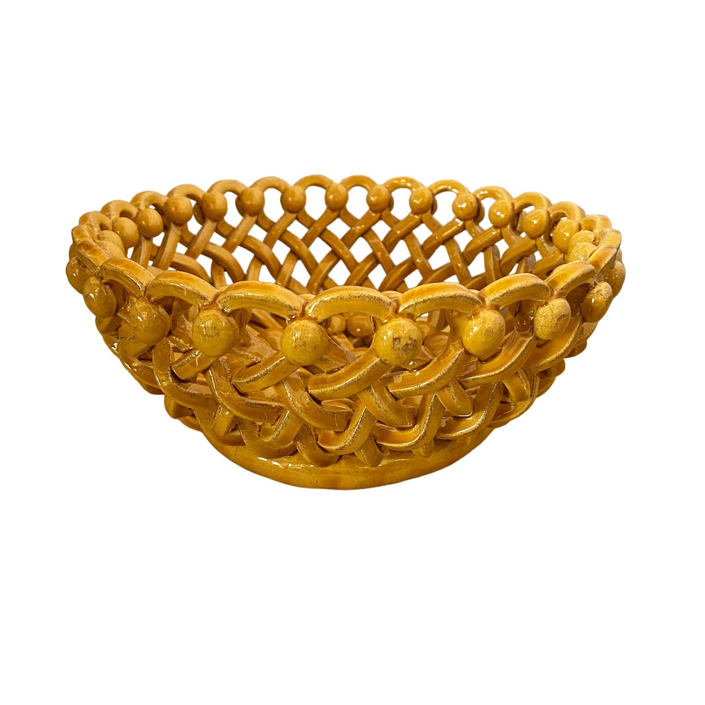 Ceramic Basket Large Ochre