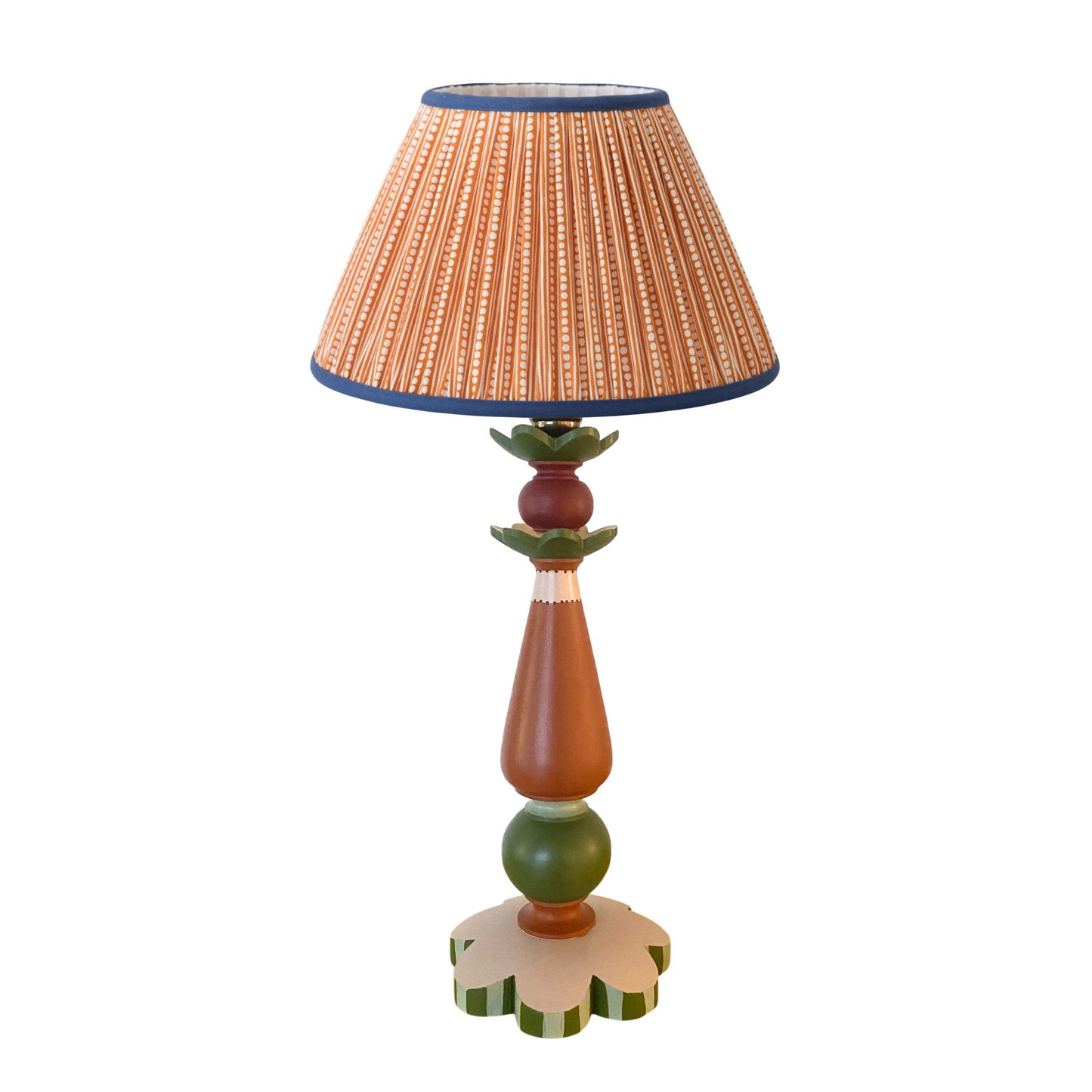 Natasha Hulse Small Lamp Base Terracotta Green