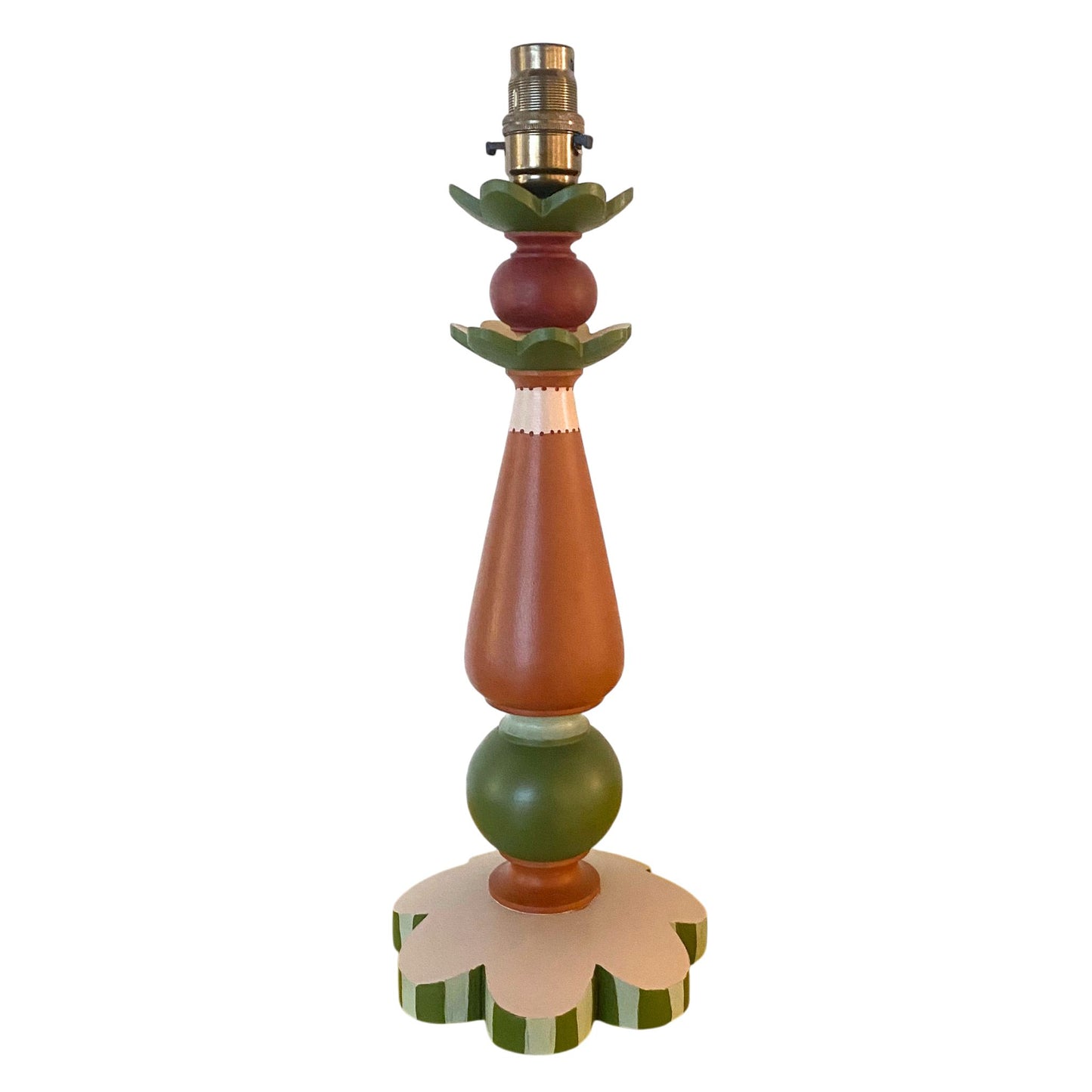 Natasha Hulse Small Lamp Base Terracotta Green