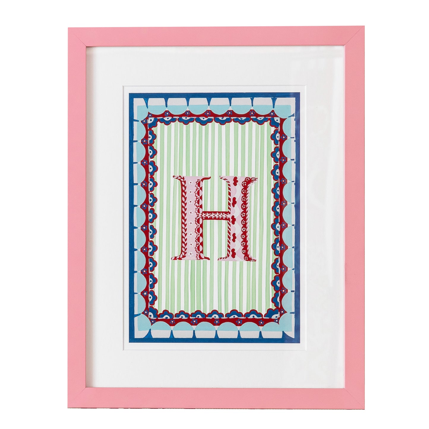 Letter H - A4 Natasha Hulse Pink Frame