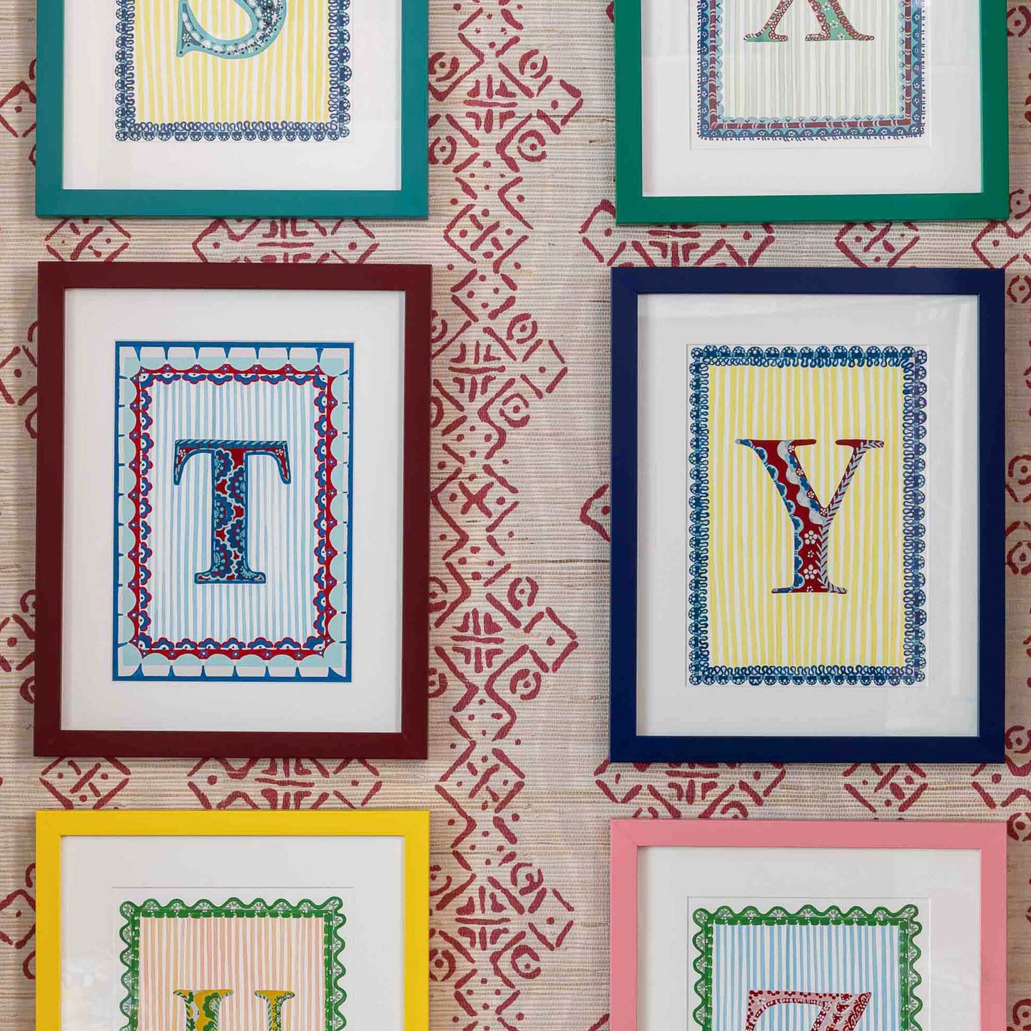 Letter T - A4 Natasha Hulse Burgundy Frame