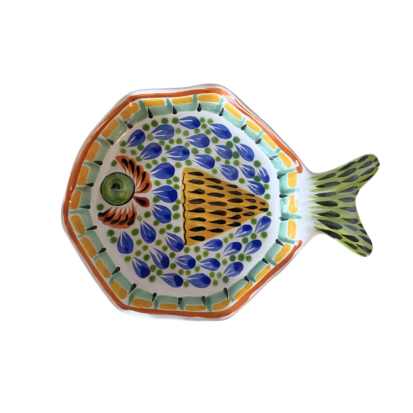 Fish Shaped Dish Blue Green