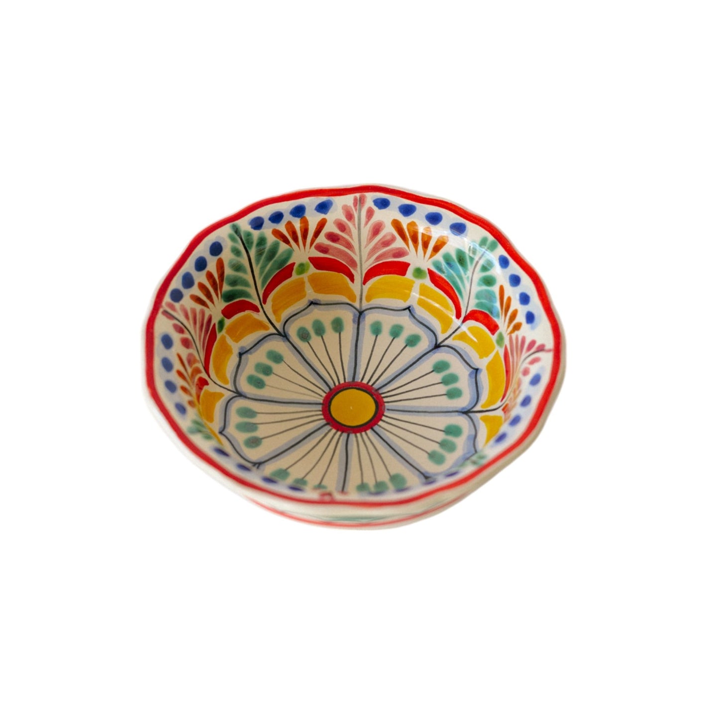 Cereal Flower Bowl Red Yellow