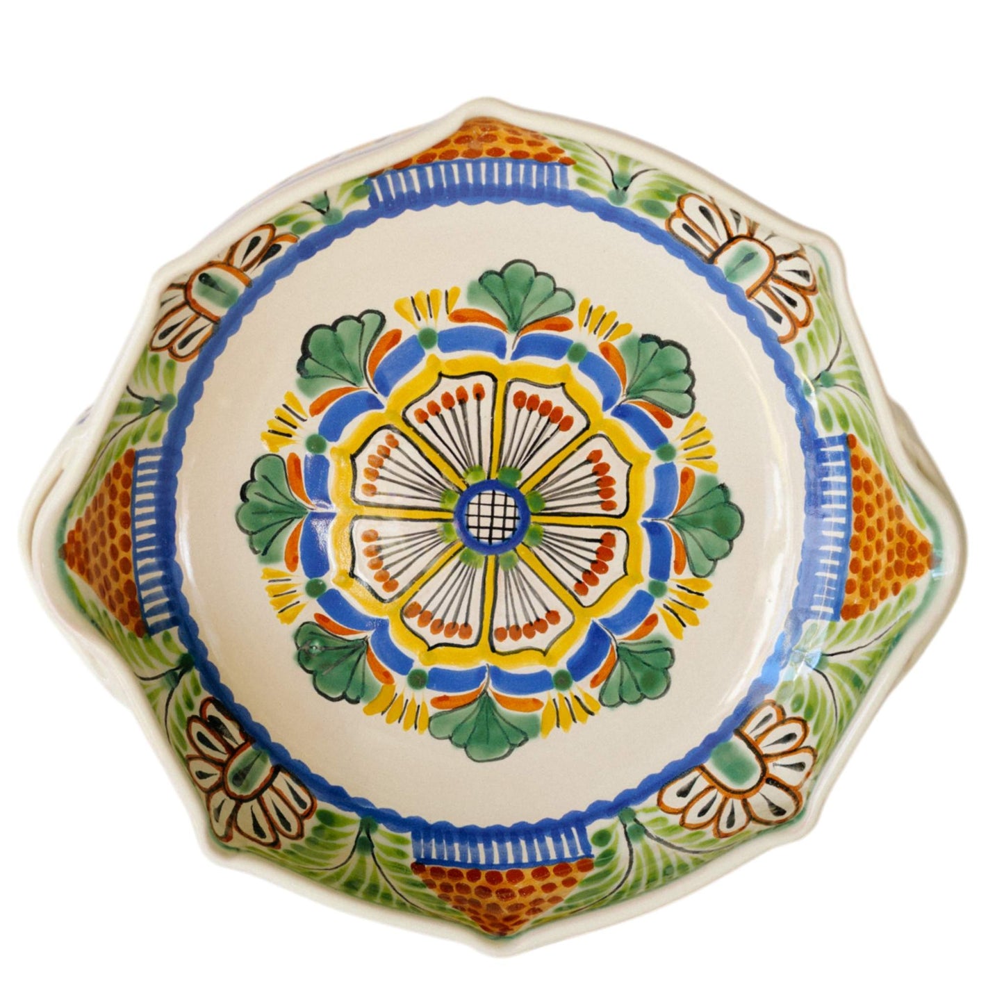 Serving Bowl with Handles Green