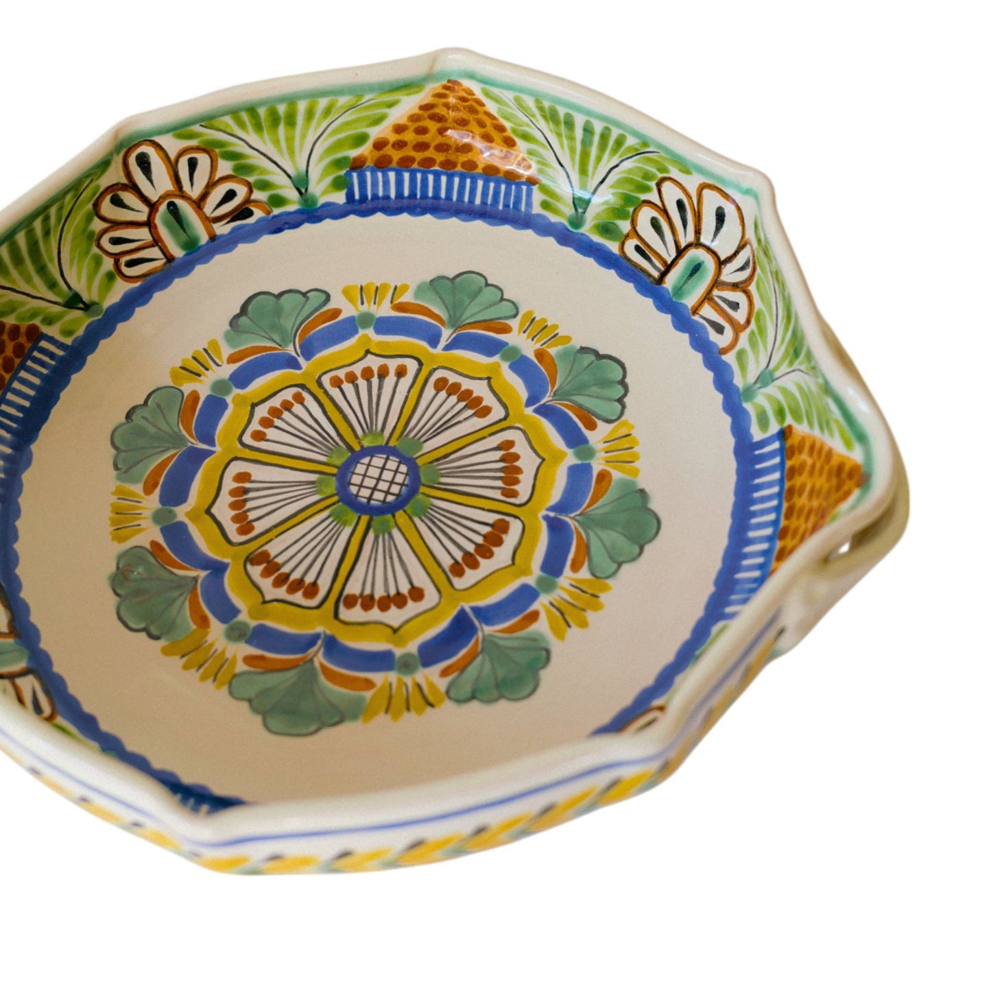 Serving Bowl with Handles Green