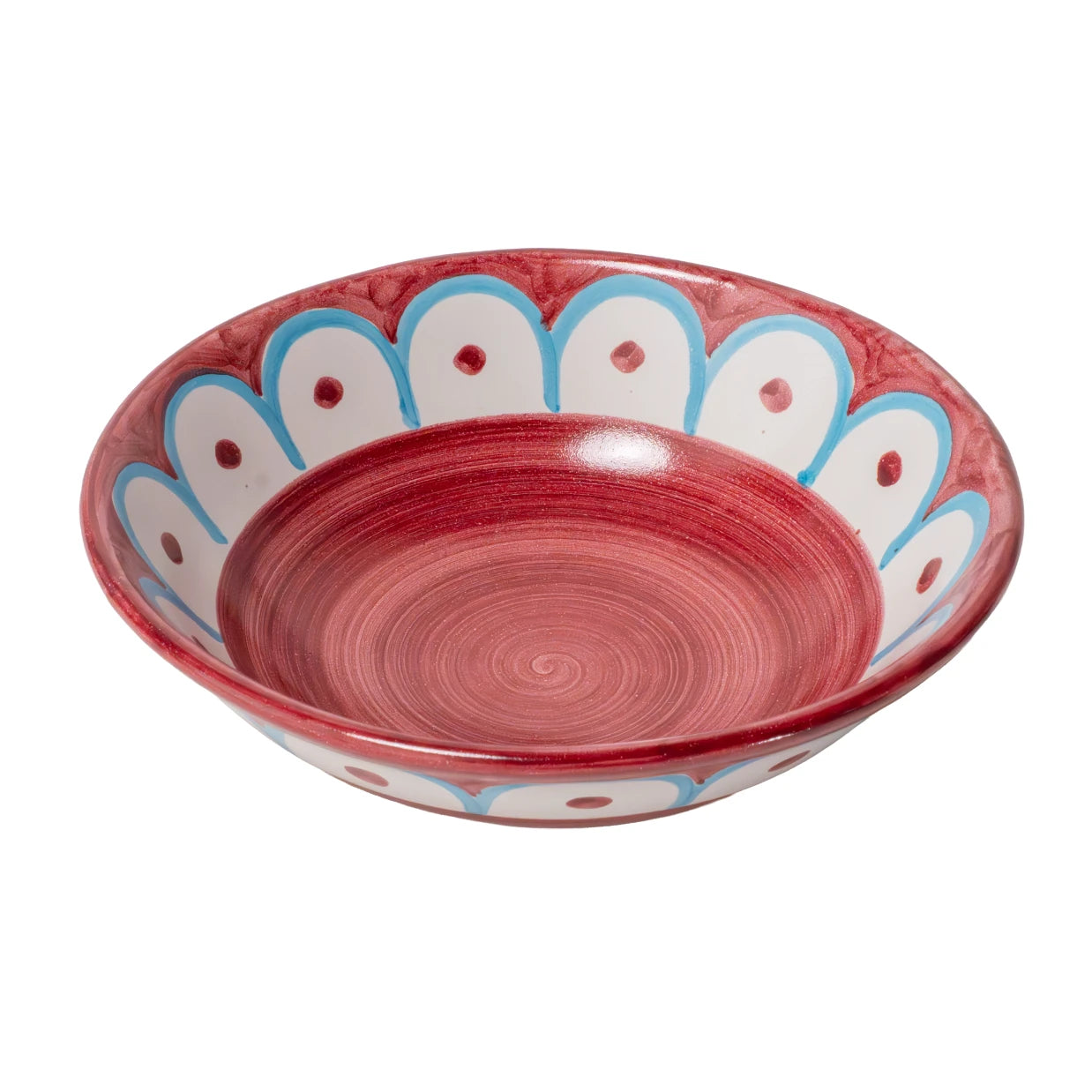 Scallop Small Serving Bowl Red