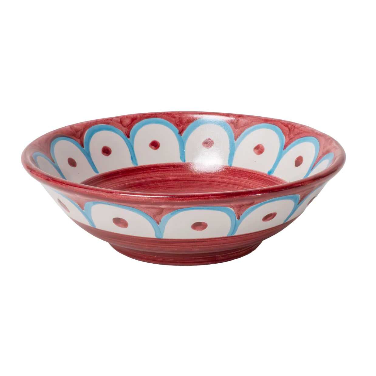 Scallop Small Serving Bowl Red