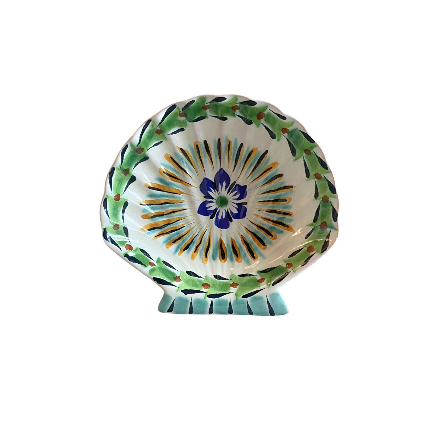 Shell Trinket Dish Green Aqua