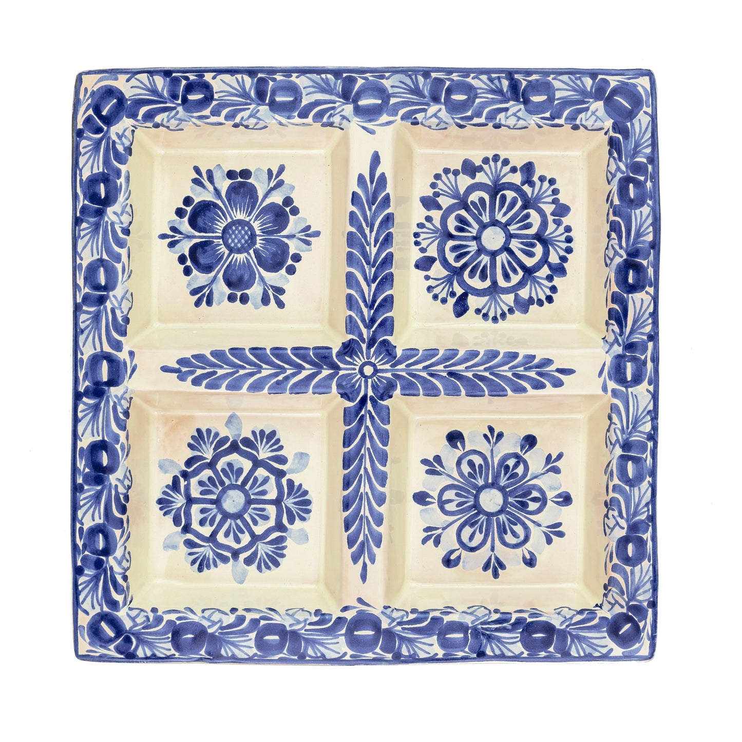 entertaining dish blue white mexico