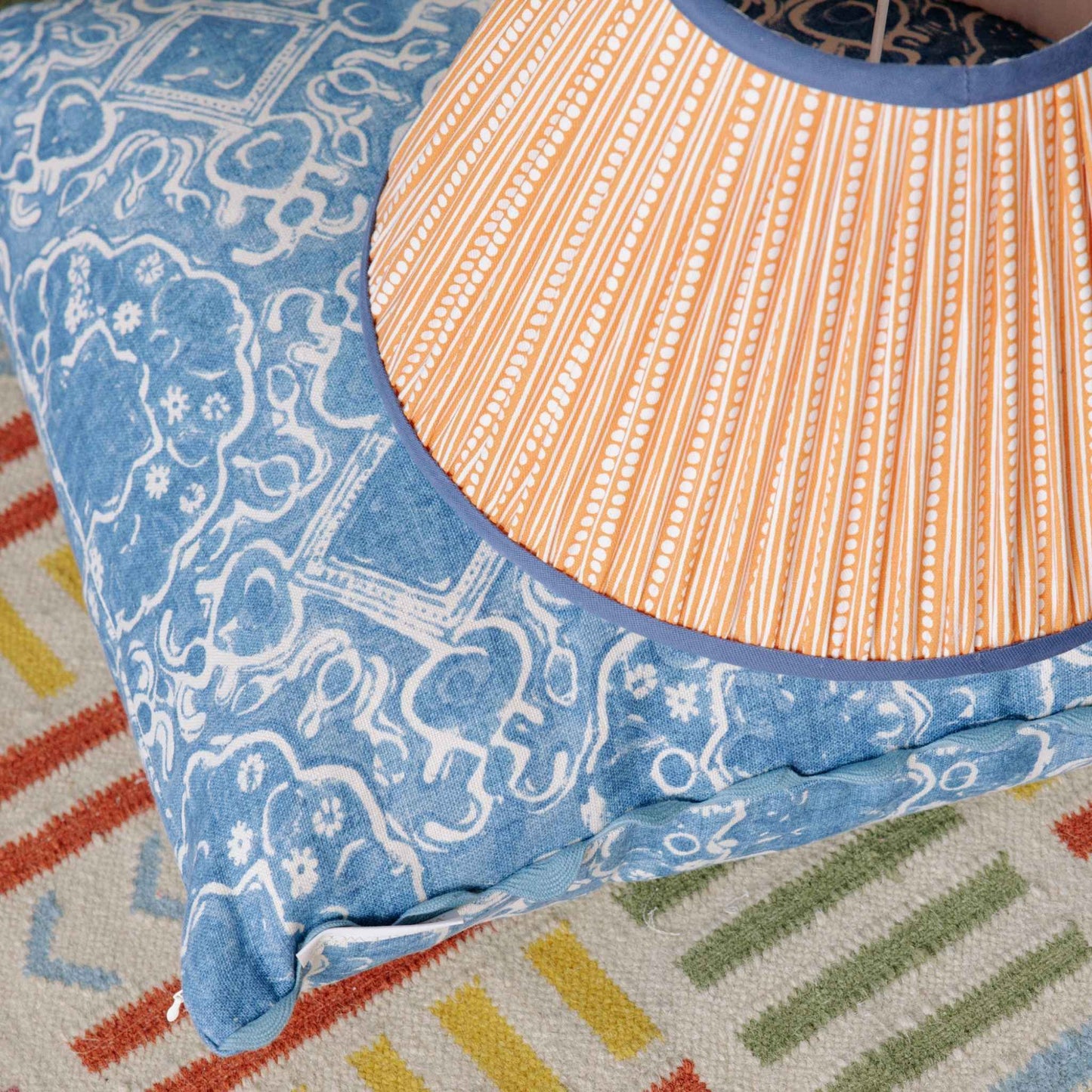 Ashcombe Oversized Square Cushion Blue