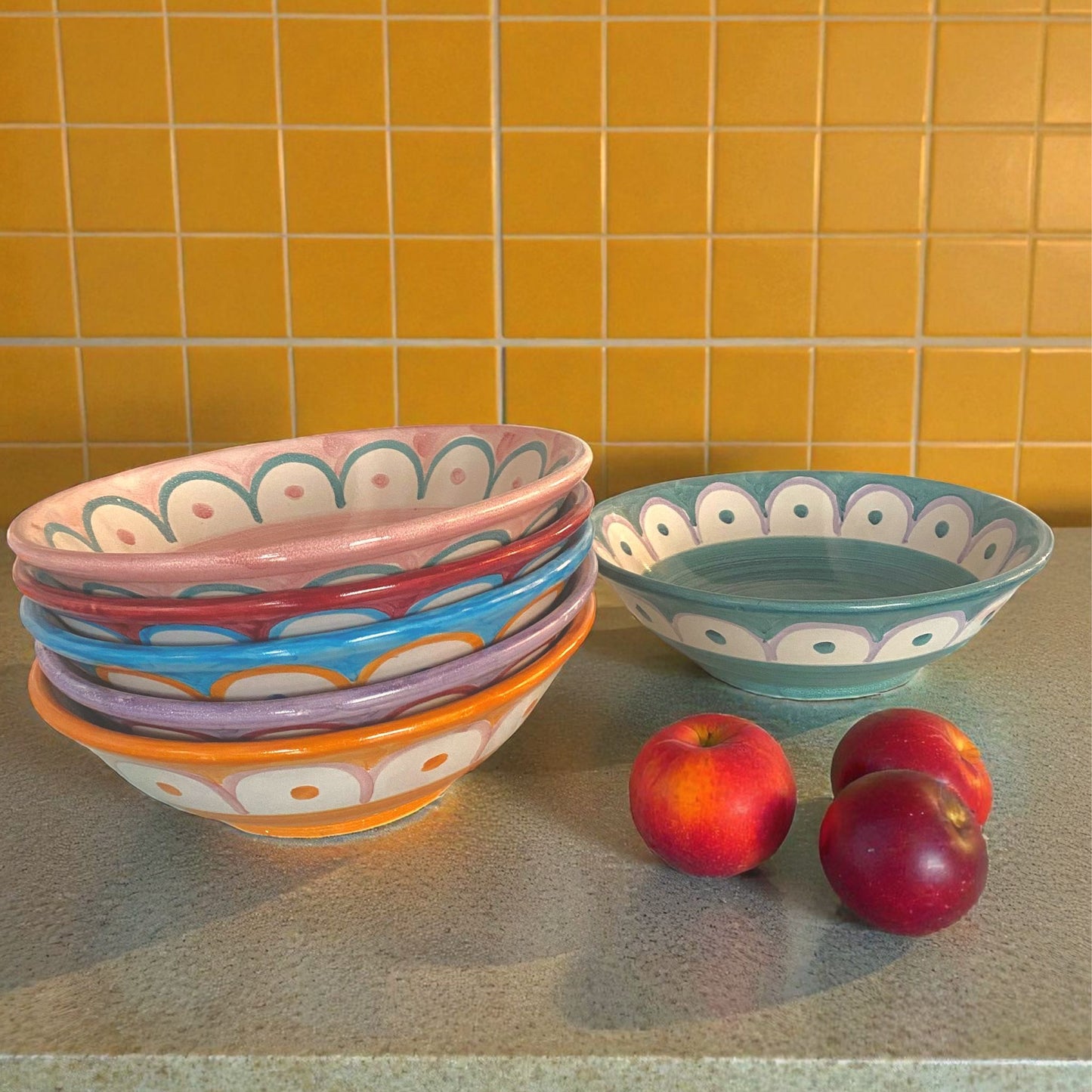 Scallop Small Serving Bowl Green