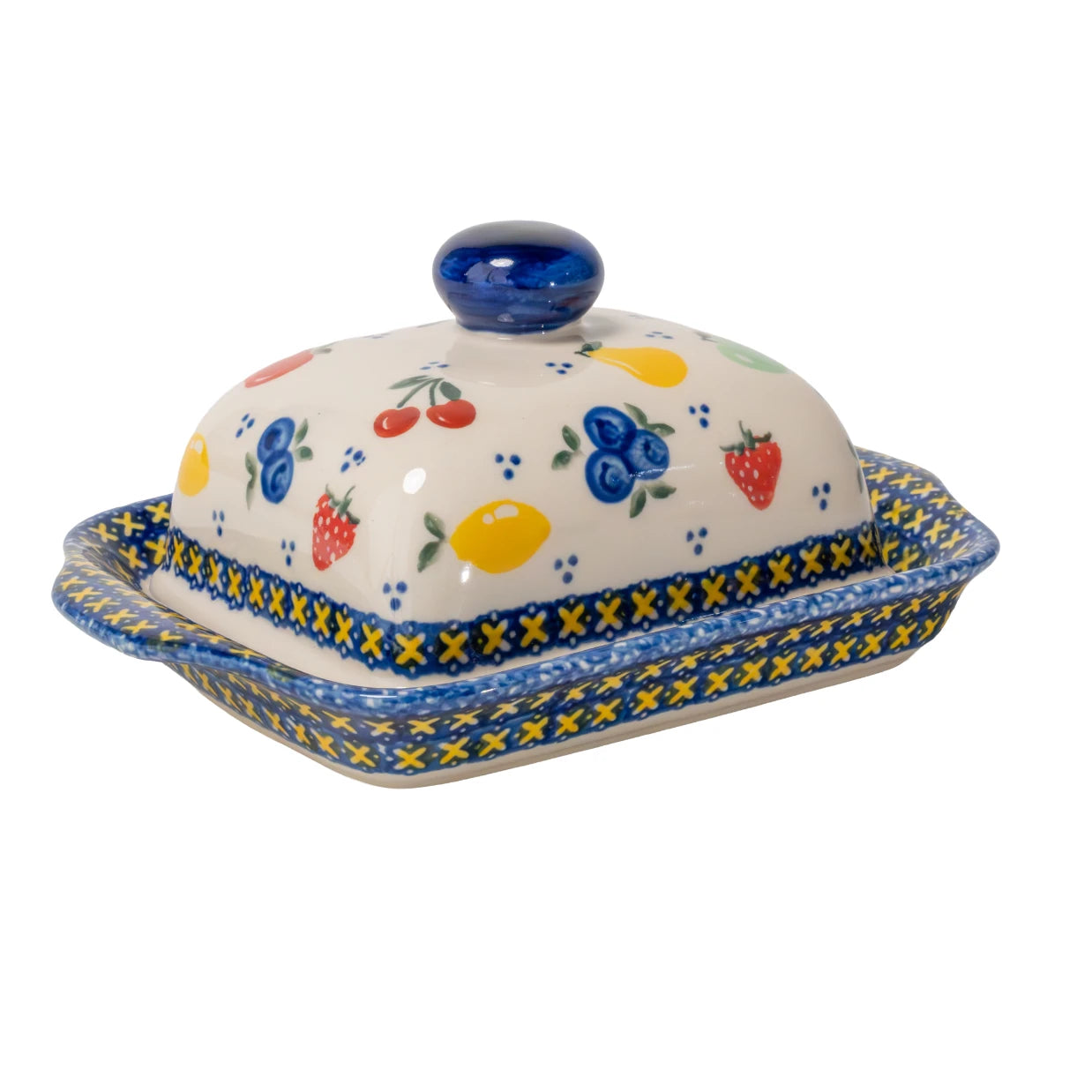 Ceramic butter dish with fruit design