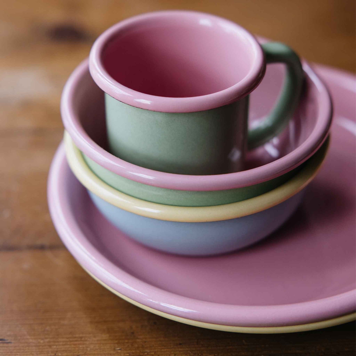 enamel set blue yellow wicklewood