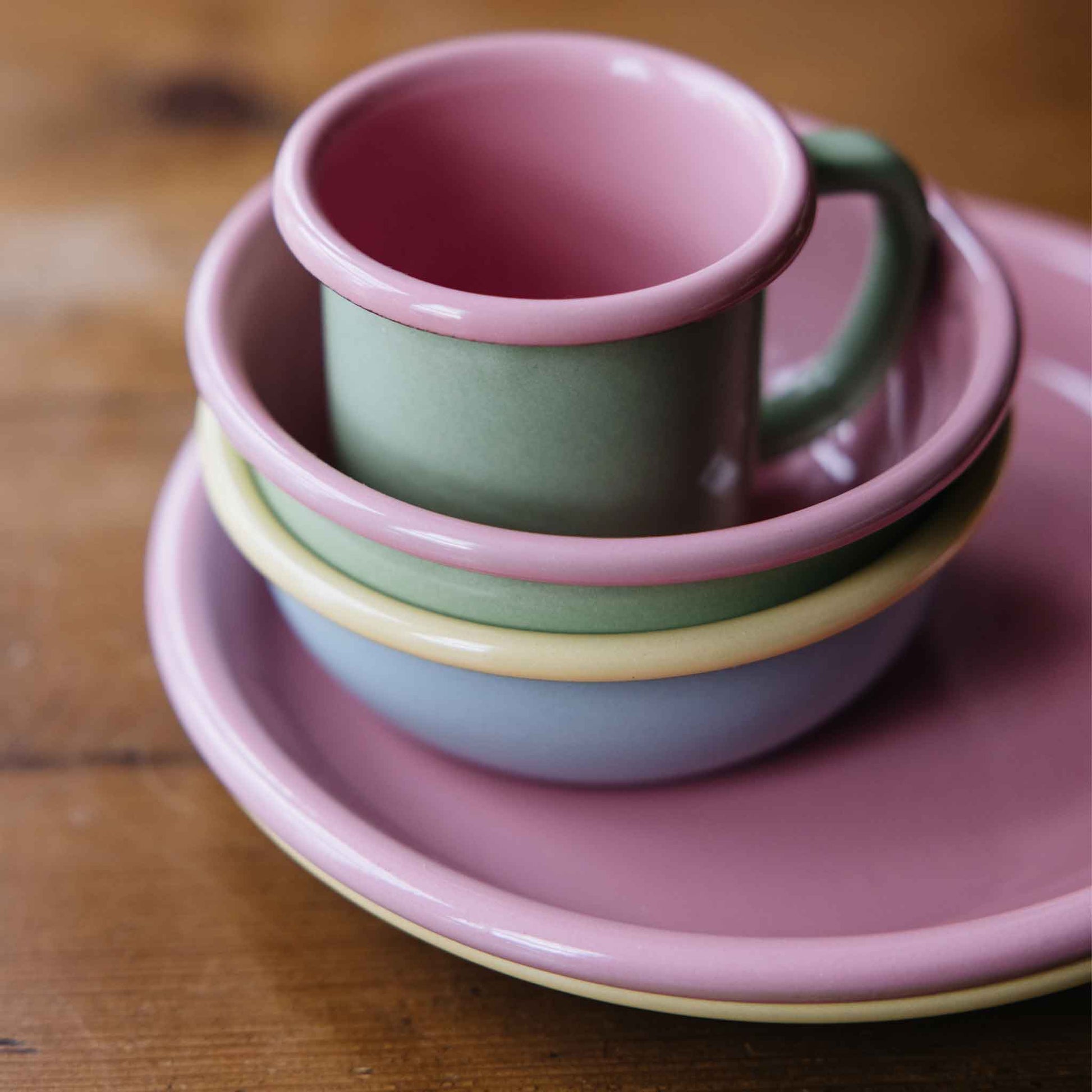 enamel set blue yellow wicklewood