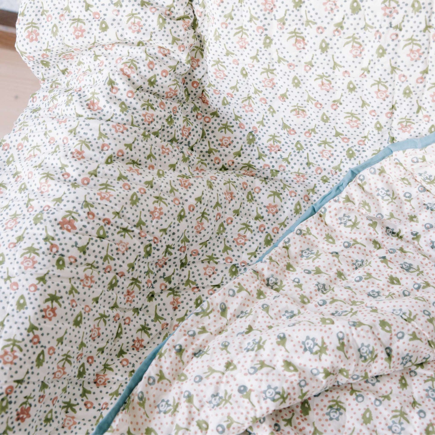 lelani reversible quilt blue red