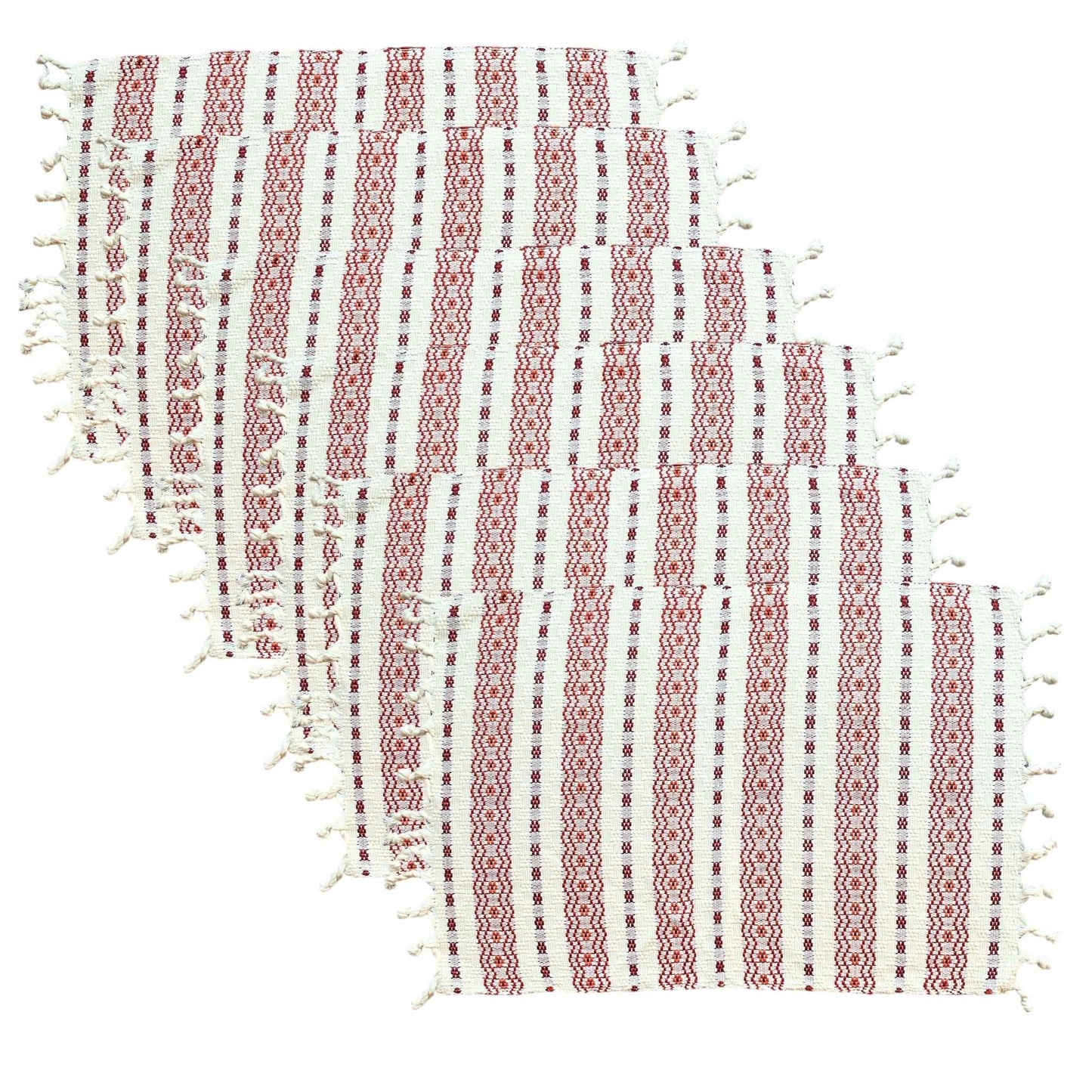 Set of 6 Guatemalan Placemats Red