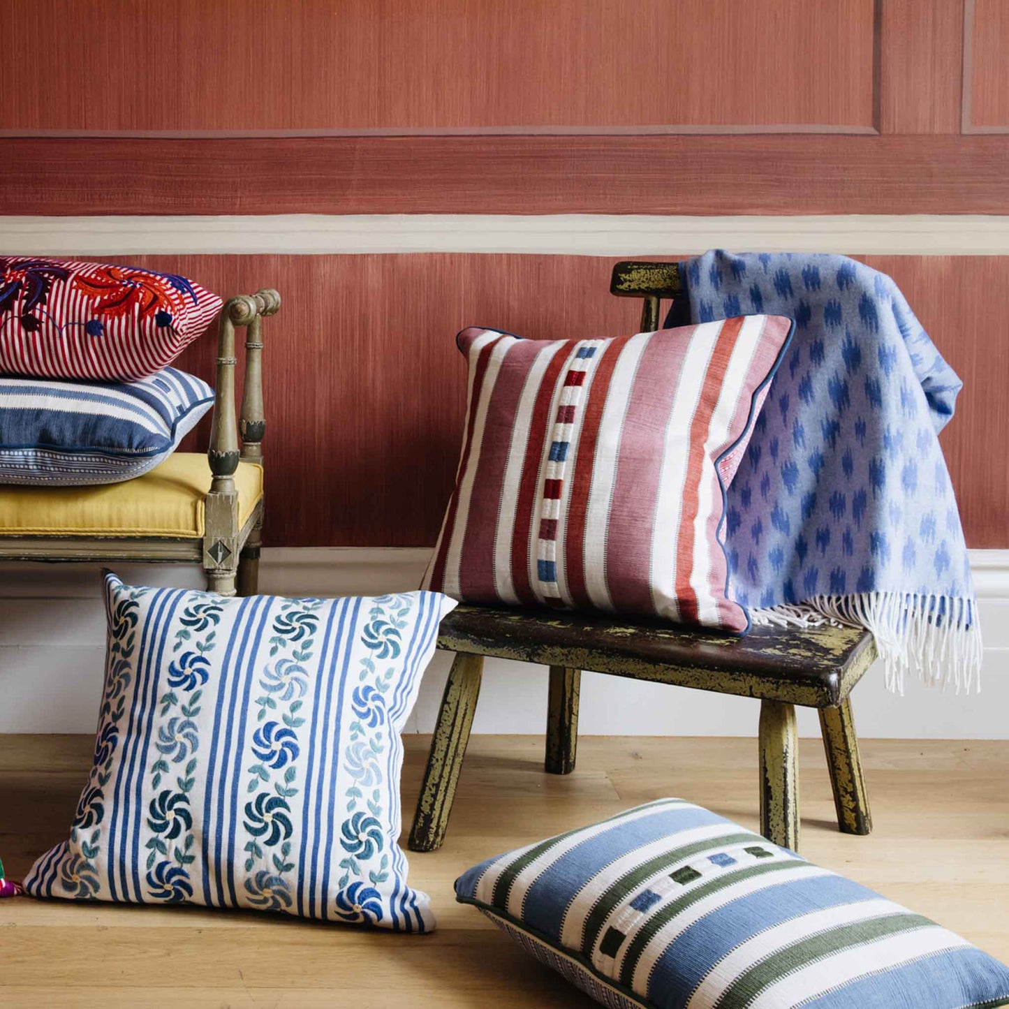 Raya Oblong Cushion Blue Green