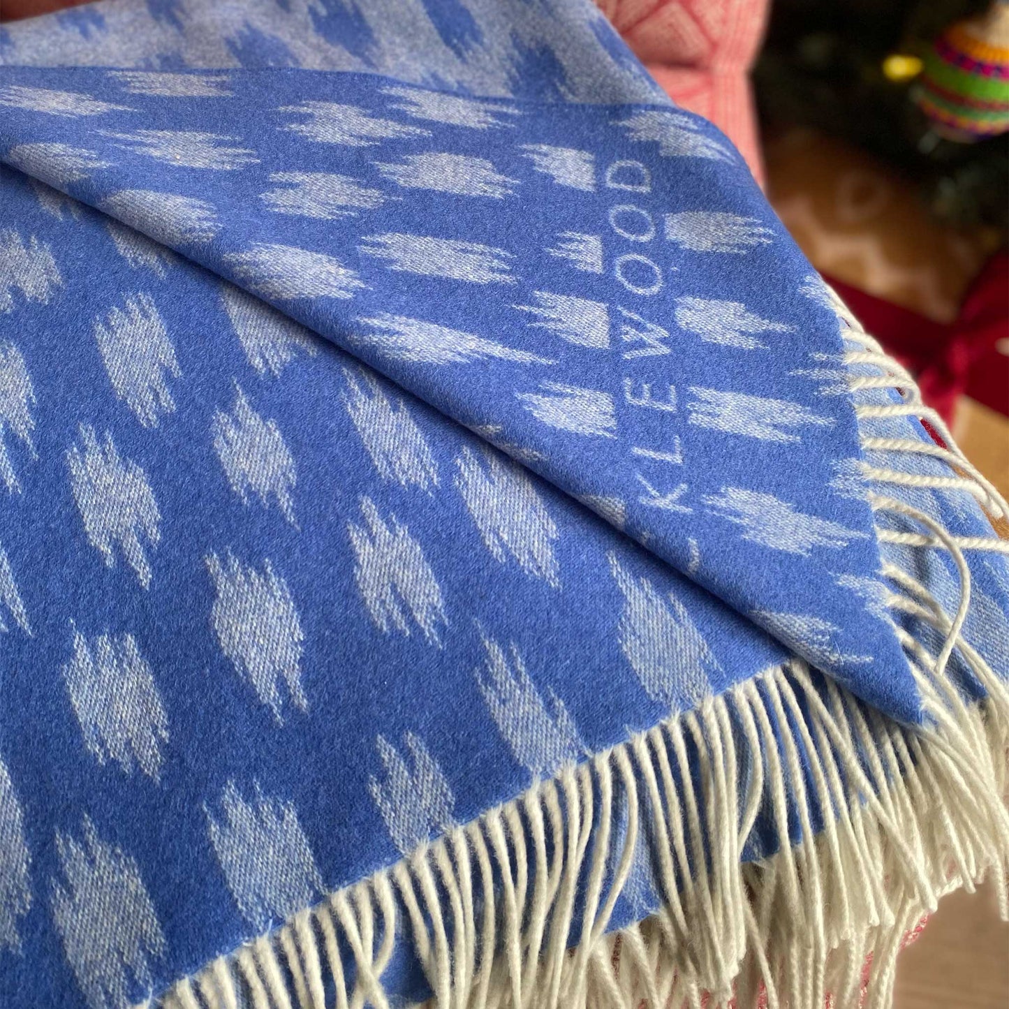 merino cashmere throw wicklewood blue