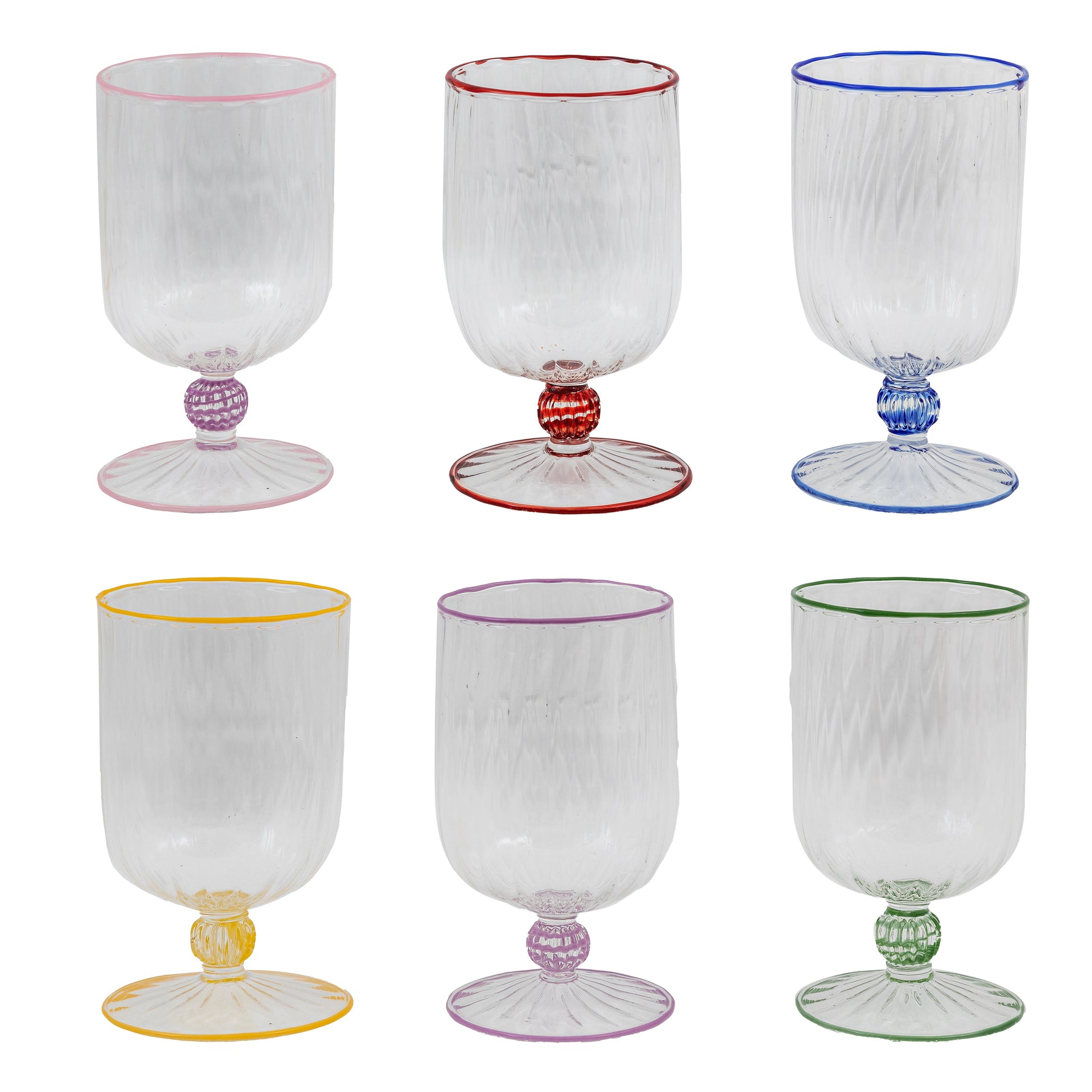 wicklewood multicoloured murano wine glasses short stem