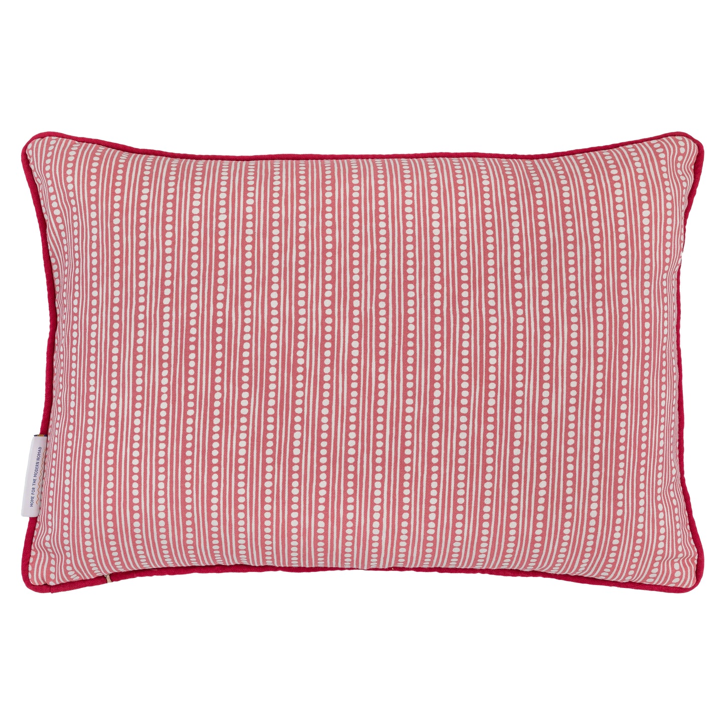 Floral motif embroidered oblong cushion coral reversible Wicklewood