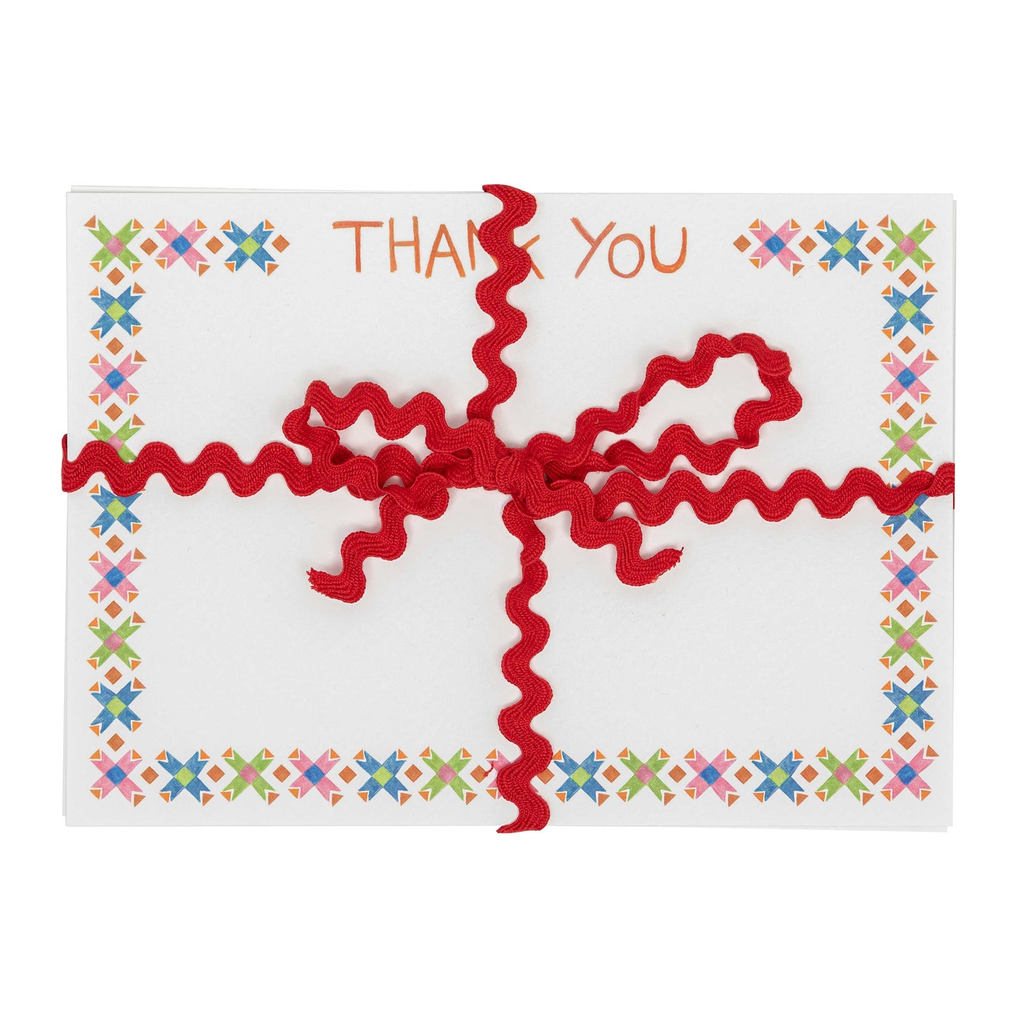 Pack of 10  Thank You Cards Orange Aqua