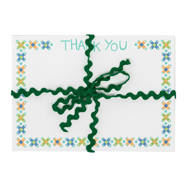 Pack of 10 Thank You Cards Turquoise Multi
