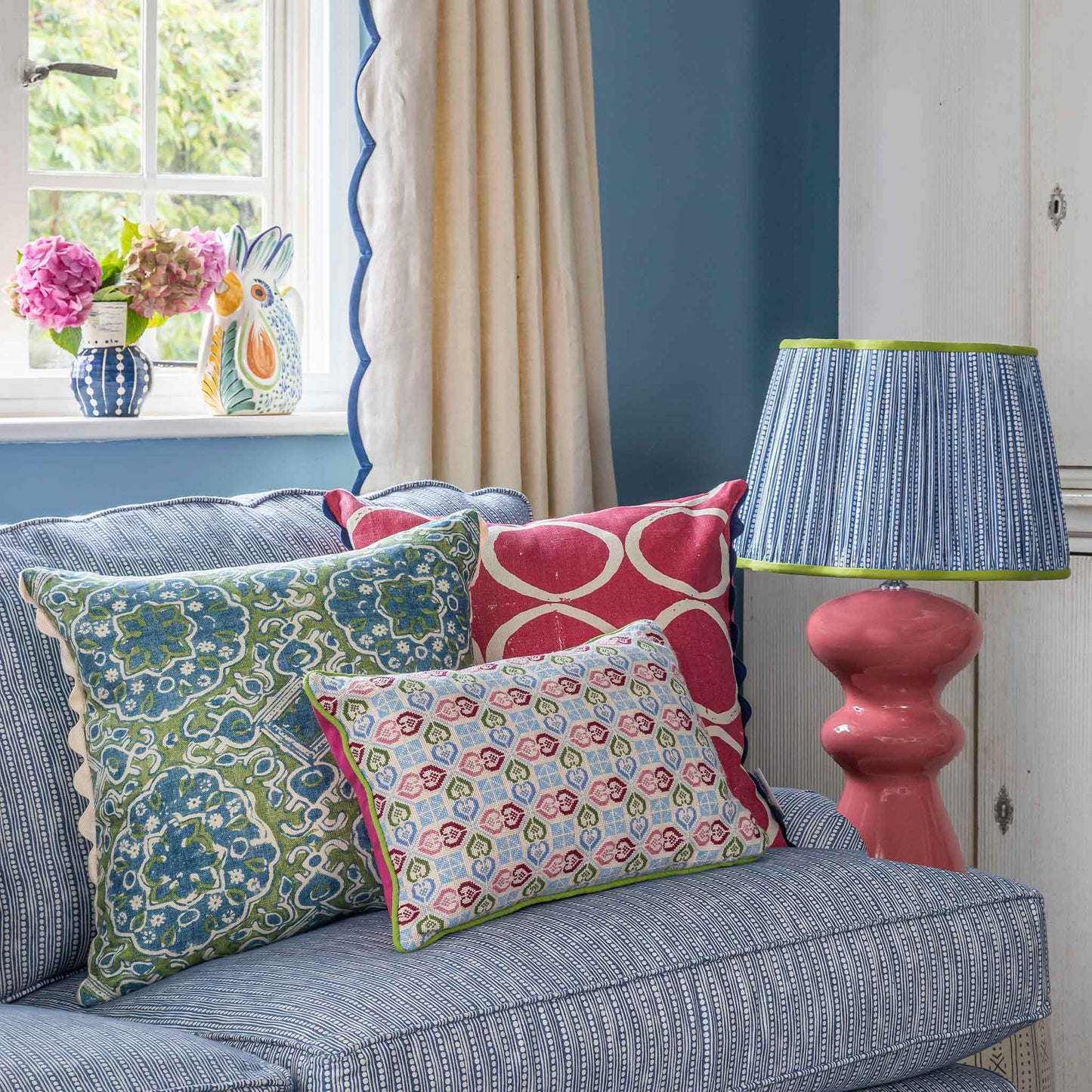 ashcombe blue green cushion