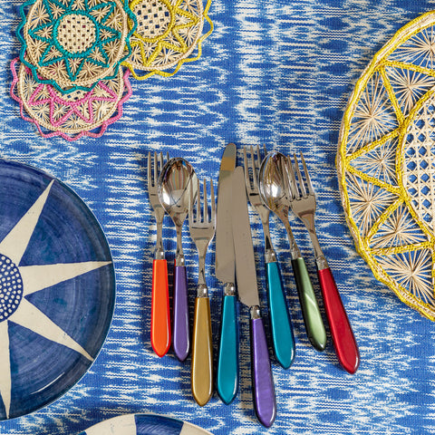 24 Piece Cutlery Set Multicoloured