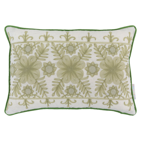 Angelica Leaf Green Oblong Cushion