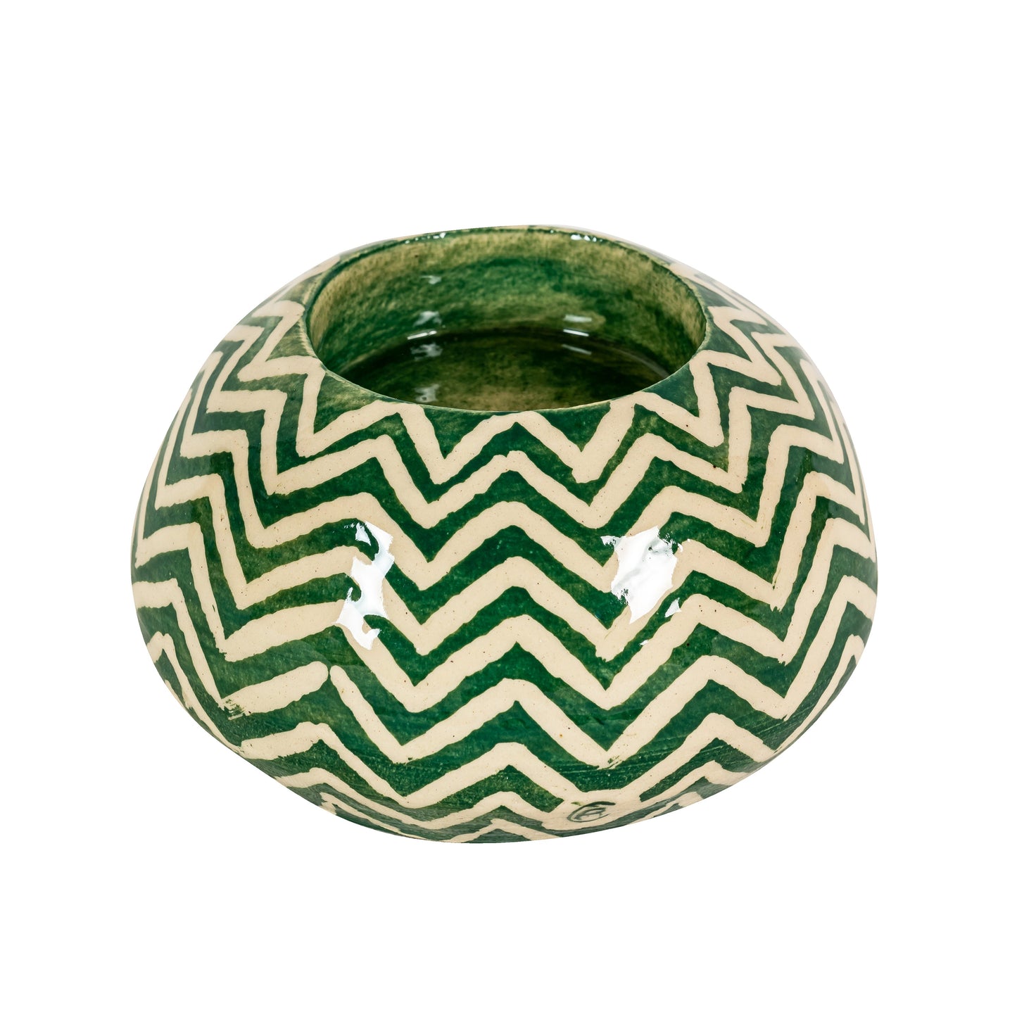 Zig Zag Tealight Holder Green - PRE ORDER