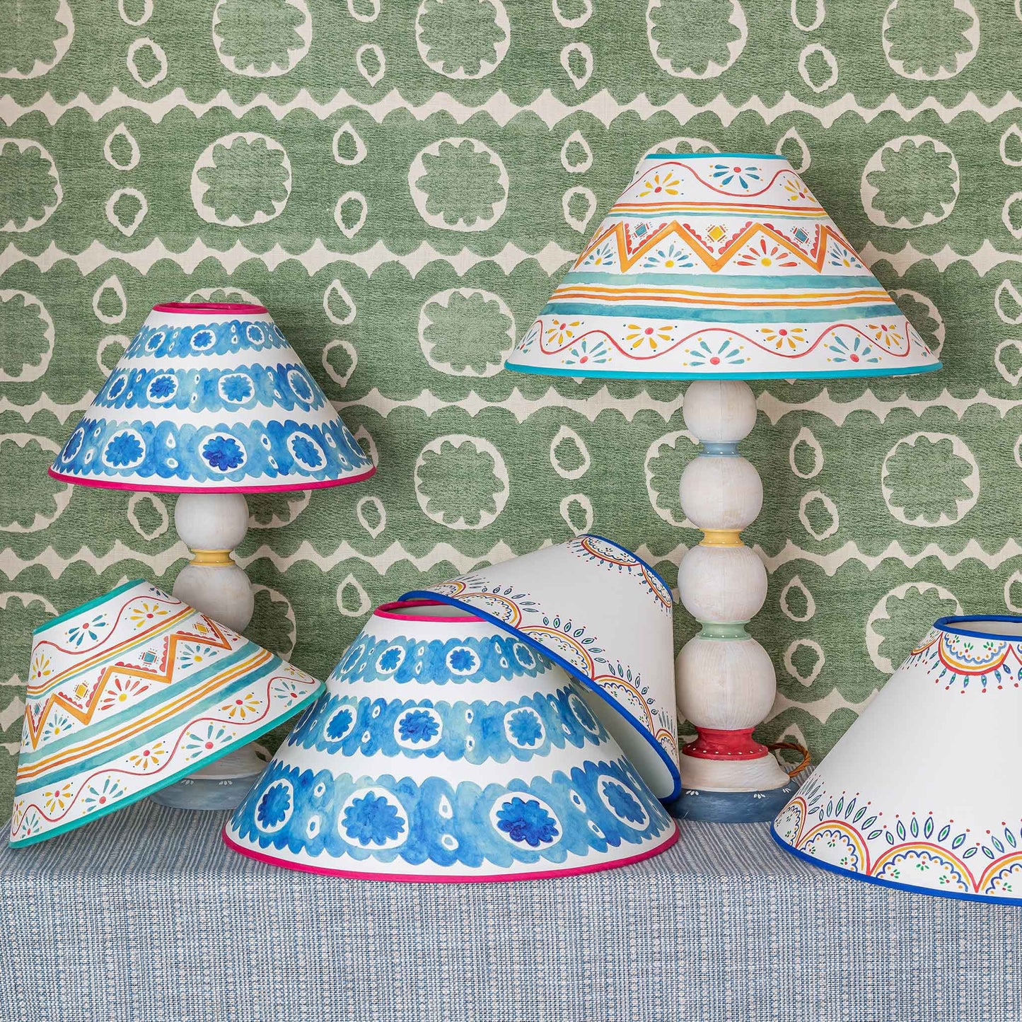 Large Caballo Blue Red Lampshade