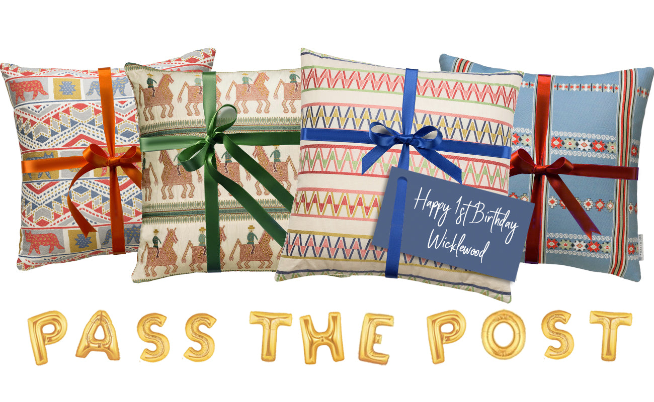 Wicklewood luxury home interiors brand celebrate's their first birthday by playing pass the post - the 21st century version of pass the parcel.