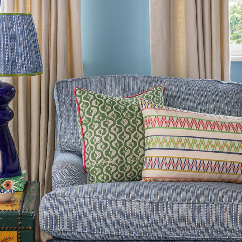 Palopo Pink Multi Oversized Oblong Cushion - Blue Back