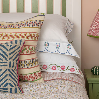 Palopo Pink Multi Square Cushion - Pink Back