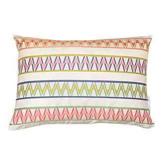 Palopo Pink Multi Small Oblong Cushion - Blue Back