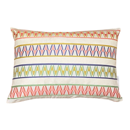 Palopo Pink Multi Small Oblong Cushion - Blue Back