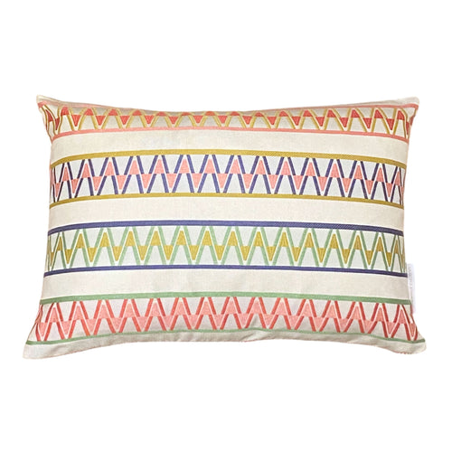 Palopo Pink Multi Small Oblong Cushion - Blue Back