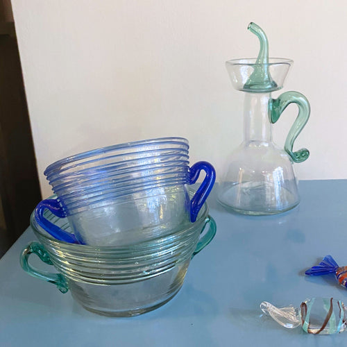 Hand-blown Medium Bowl Aqua