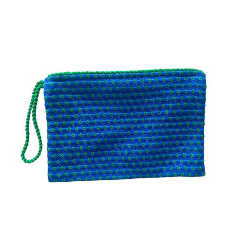Guatemalan Handwoven Pouch Blue Green