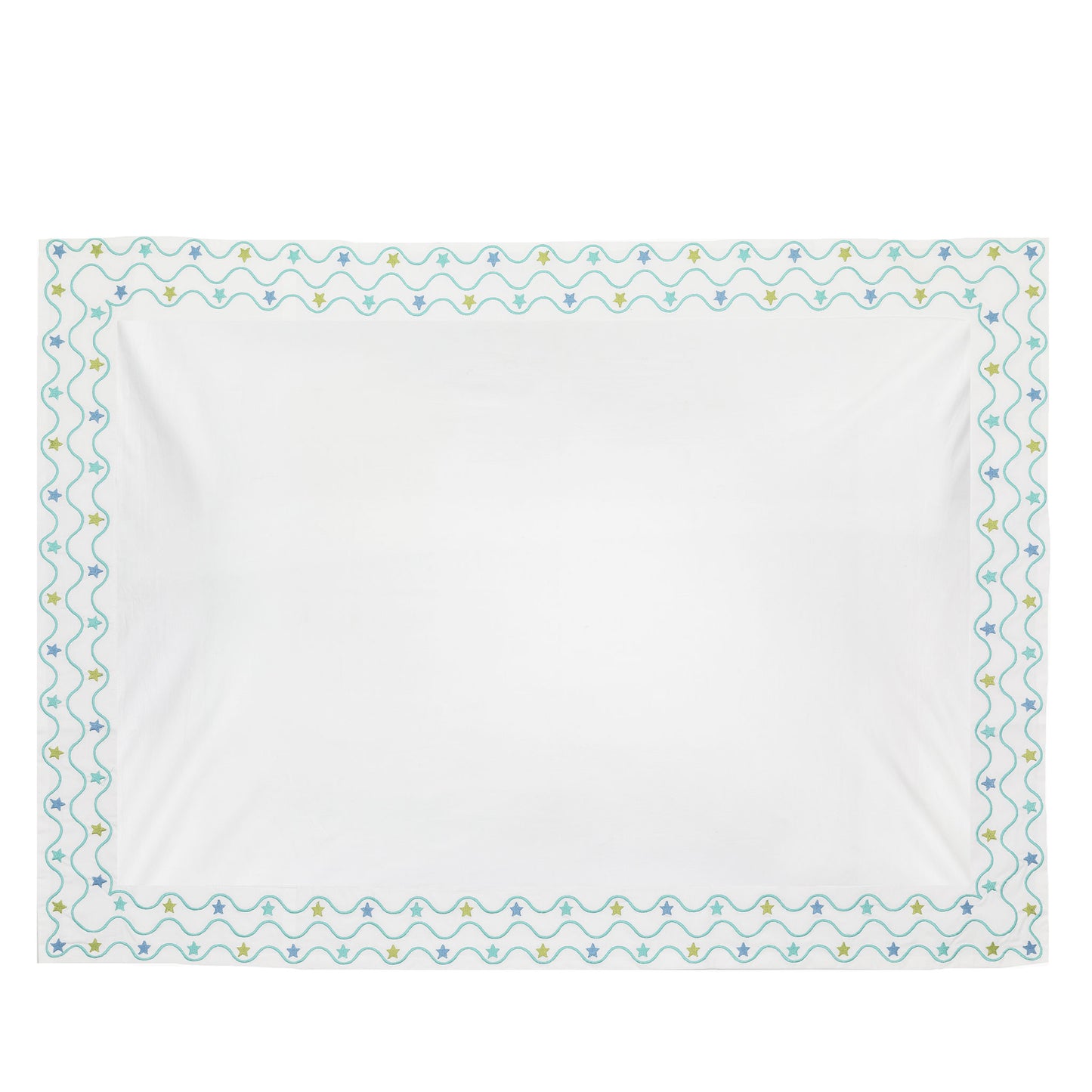 Set of 2 Star Pillowcases Aqua Green