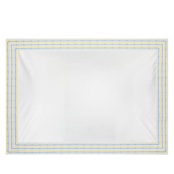 Set of 2 Spots and Stripes Pillowcases Light Blue Yellow
