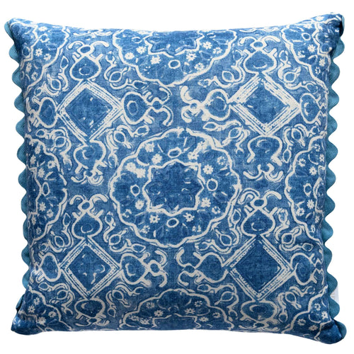 ashcombe blue patterned cushoion
