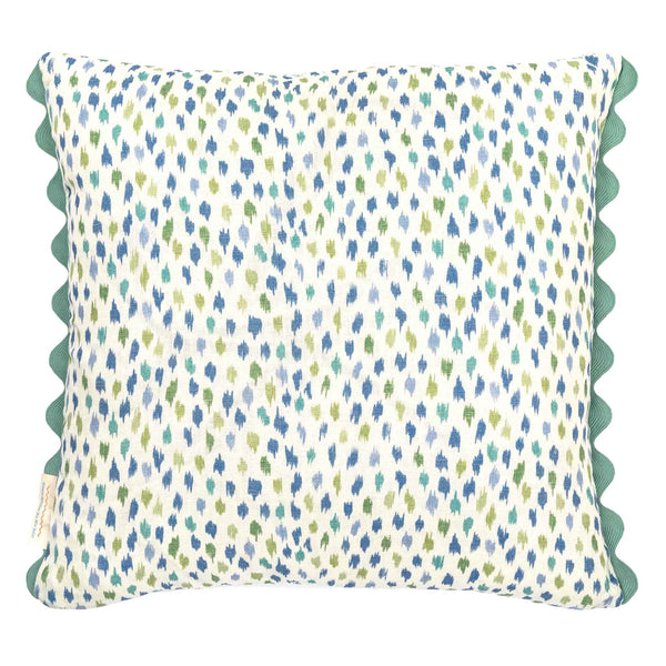 zig zag blue green cushion scallop edge