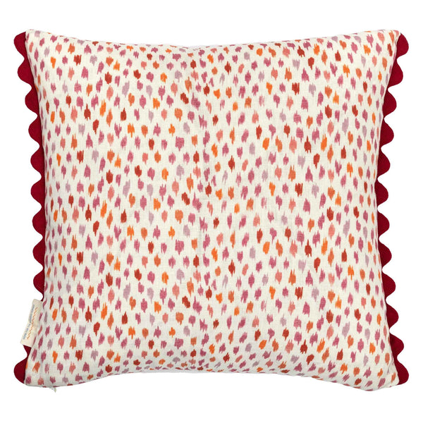 dotted patterned cushion orange pink